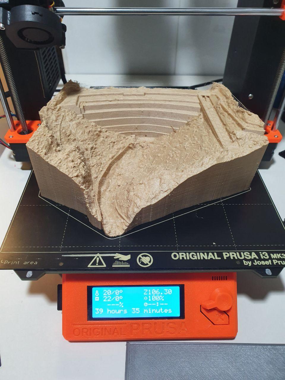 3D printed terrain model 